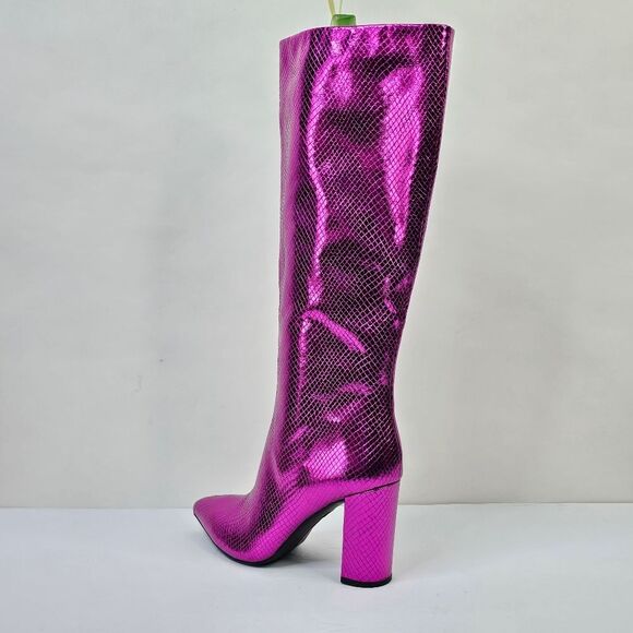 INC International Concepts Metallic Purple Paiton Tall Heeled Boots - Picture 7 of 11